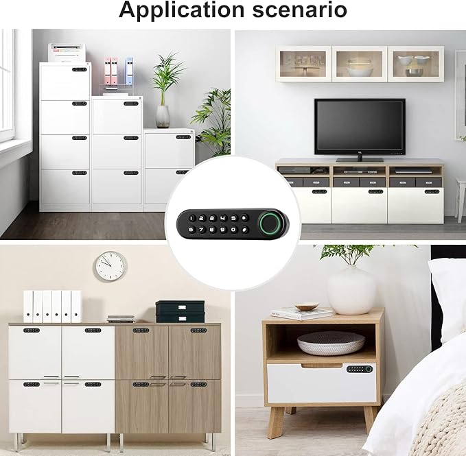 Fingerprint Cabinet Lock, Smart Biometric Password Lock With USB Key, Keyless Hidden File Drawer Wardrobe, Child Safety, DIY Wooden Furniture Privacy for Home Office