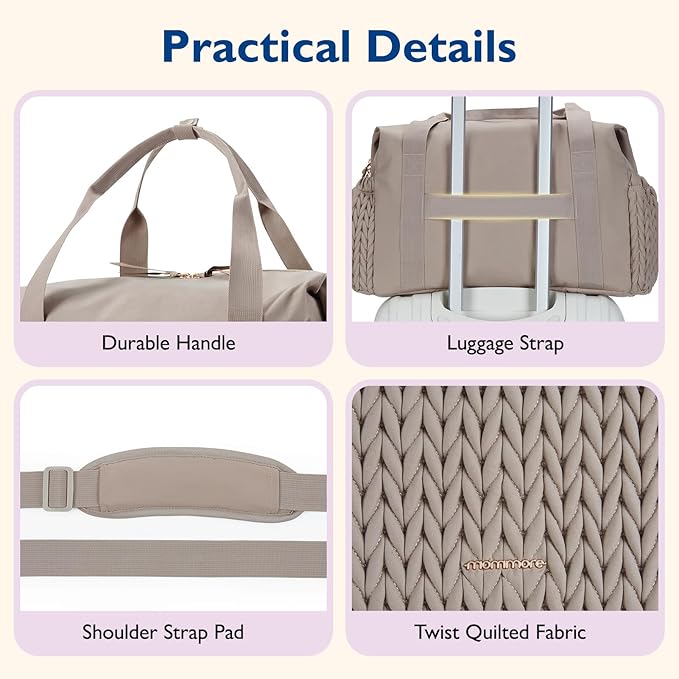 mommore Diaper Bag Tote, Large Capacity Travel Diaper bags, Hospital Bag for Labor Delivery, Baby Bag with Pacifier Case | Hospital Bag, for Labor Delivery, Baby Bag, with Pacifier Case