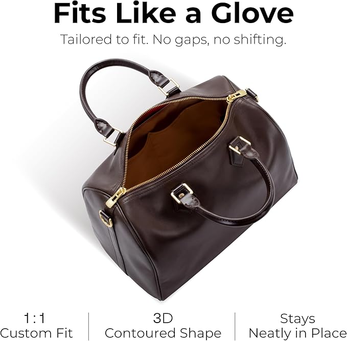 Handbag Organizer Insert for LV Speedy 30, Custom Fit Inside Premium Vanile Lightweight WaterResistant Purse Insert with Cup Holder Accessories