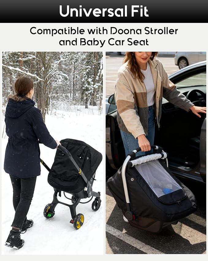 Waterproof Baby Car Seat Cover, Warm Carseat Cover for Cold Weather, Infant Car Seat Canopy with 2 Breathable Vents, 3D Mink Dot Baby Carrier Cover for Boys & Girls