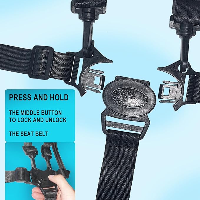 Portable Adjustable Seat Belt for Kids Ride on Power Wheels Toy Car,Baby Stroller Straps Harness Compatible with Wooden High Chair& Toddler Golf Cart (5P)