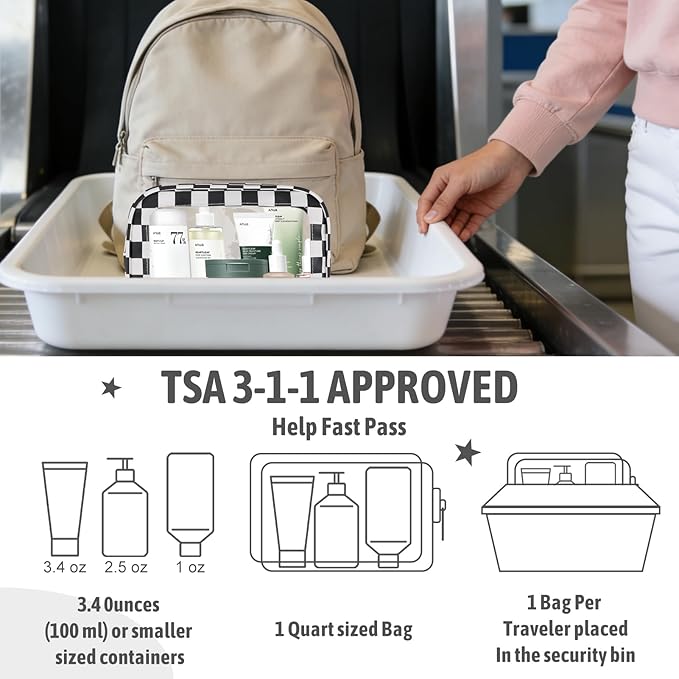 5PCS Diaper Bag Organizer Pouch Set, TSA Approved Toiletry Bag，Clear Waterproof TPU Makeup Bag Set Travel Organizer Bags for Women and Kids