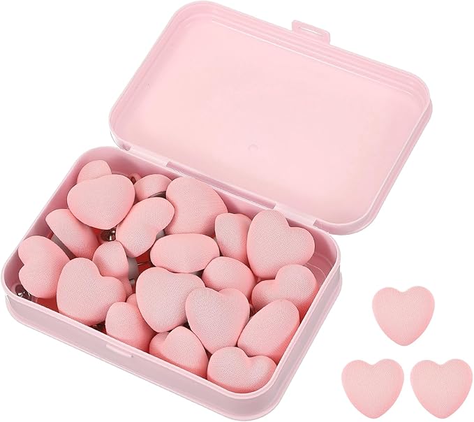 uxcell 20 Pcs Duvet Cover Pins to Hold Comforter Inside, Duvet Clips with Soft Fabric Material for Quilt Cushions Curtains, Light Pink (Heart)