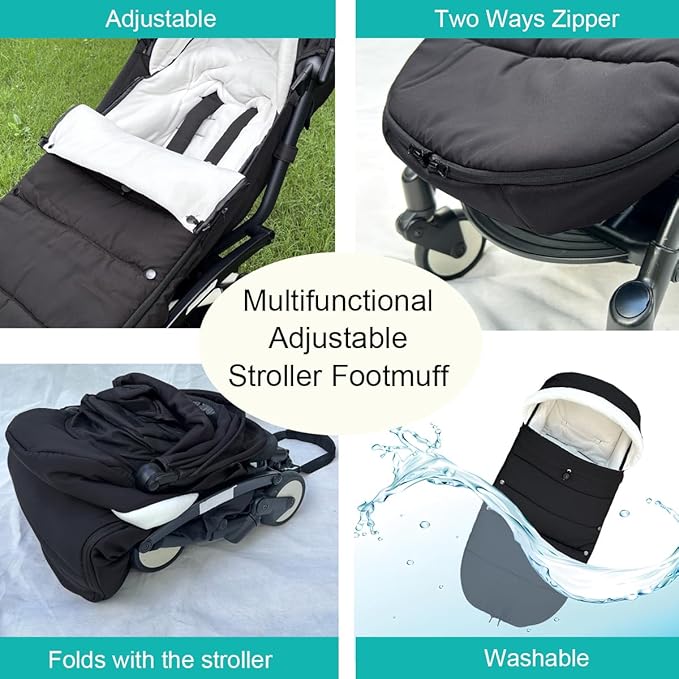 Universal Pushchair Footmuff for Babyzen YOYO/YOYO2 /Joolz/Bugaboo, Waterproof Fabric Base, Easy-Clean, Warm Foot Cover for Strollers