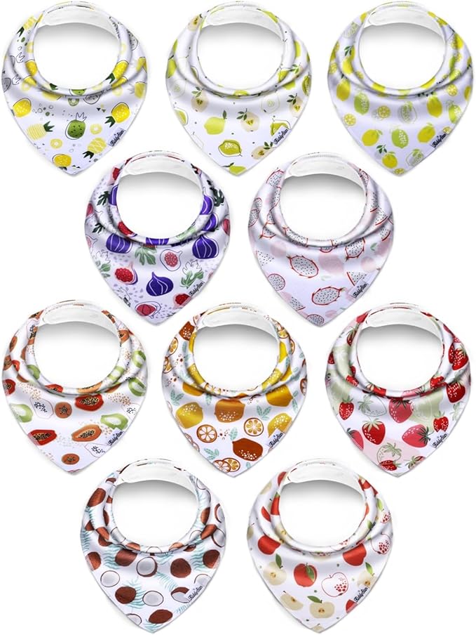 KiddyStar Organic Cotton Baby Bibs for Boys & Girls – Soft, Absorbent Teething & Drool Bibs - Adjustable Snaps for Toddlers