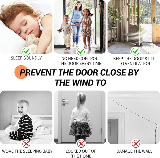 Big Door Stoppers, 2 Pack Extra Large Door Stoppers for Bottom of Door Gaps, Sturdy and Stackable Heavy Duty Doorstop Great for Home Office, Rubber Door Stopper Wedge for Tile, Wooden Floor, Carpet