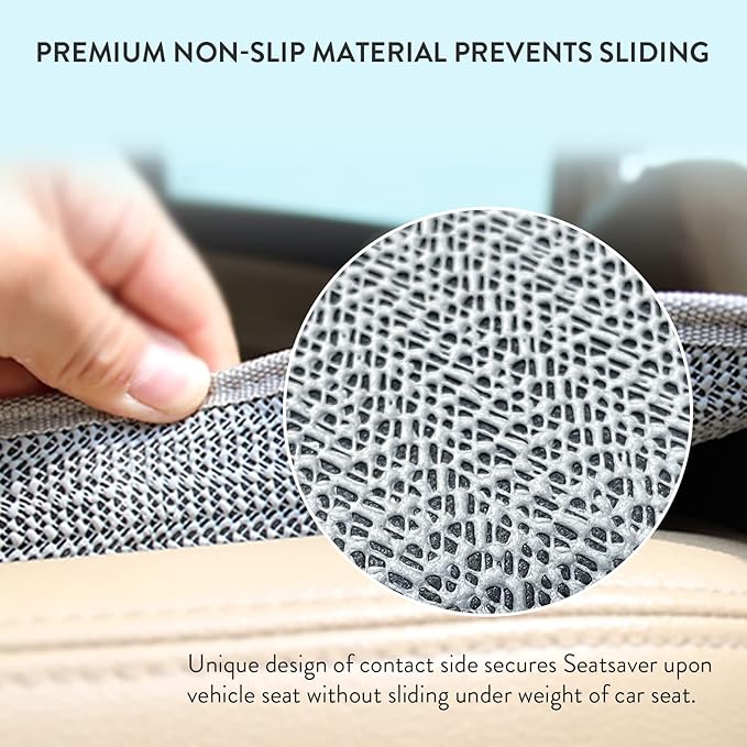 Prince Lionheart Car Seat Protector, The Only 2 Stage Seatsaver Designed with Thick Padding, Nonabsorbent, Waterproof, PVC Foam Material. Compatible With all Baby and Toddler Car Seats(Black)