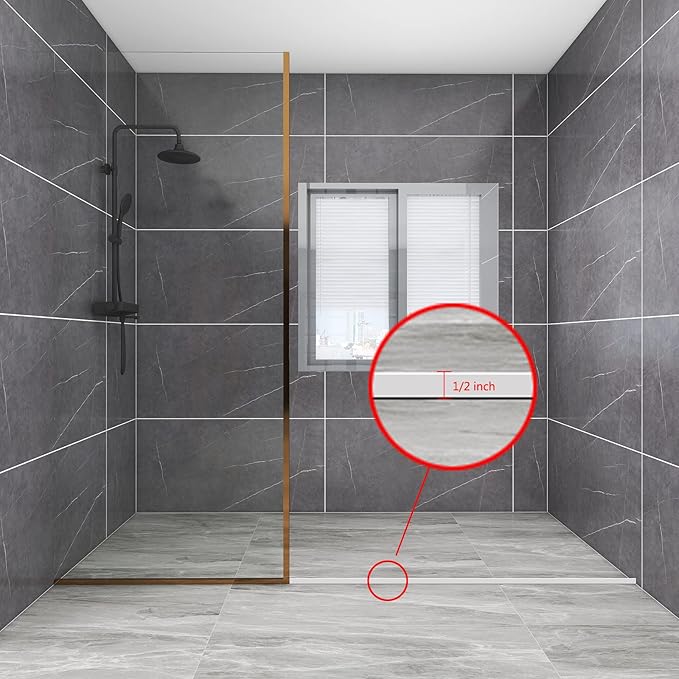 118-inch Shower Threshold Water Dam, Keep Water In Shower or Countertop Dry, Apply Toapply To Countertop, Shower, Bathroom, Bathtub Self Adhesive Caulk Seal Strip Edge