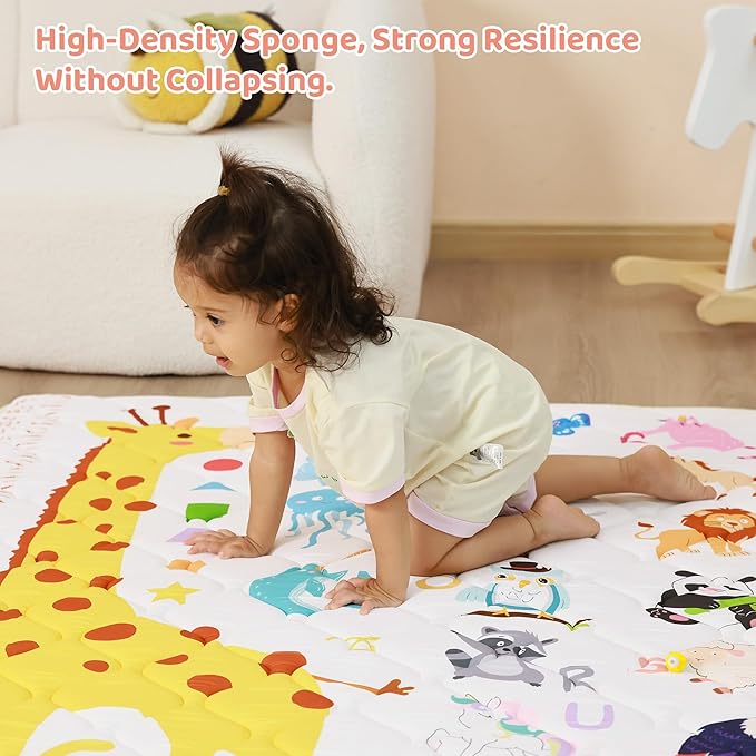 Baby Play Mat ABC Mats for Floor Babies Extra Large&Thick Baby Floor Play Mat Foldable Padded Playmat for Baby Crawling