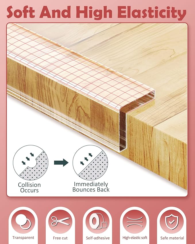 Corner Protectors Baby Proofing, Clear Edge Protector Strip 9.84ft(3M), Soft Corner Protectors for Kids, Baby Child Safety Tables Corner Guards for Furniture Against Sharp Corners for Cabinets, Tables