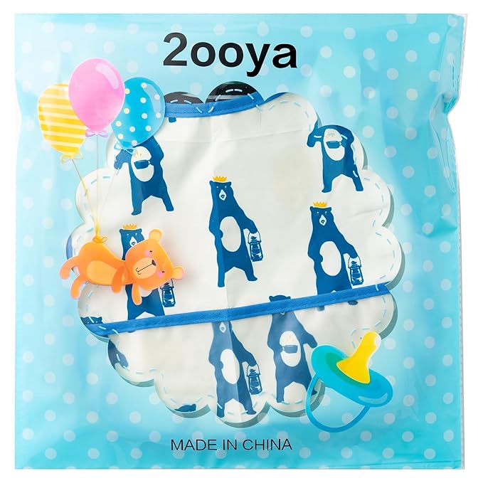 2ooya 6Pcs Waterproof Toddler Bibs Baby Feeding Bib Set with Crumb Catcher Pocket, Infant Adjustable Baby Teething Bib, Babies Sleeveless Vehicles Food Bibs Keepsake Gift for Baby Shower, 6-24 Months