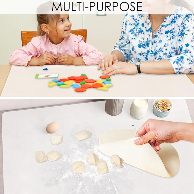 Extra Large Silicone Mat for Kitchen Counter 36" x 24" Silicone Table Mat for Resin Workbench Mat Heat Resistant Mat Coffee Bar Mat,Translucent