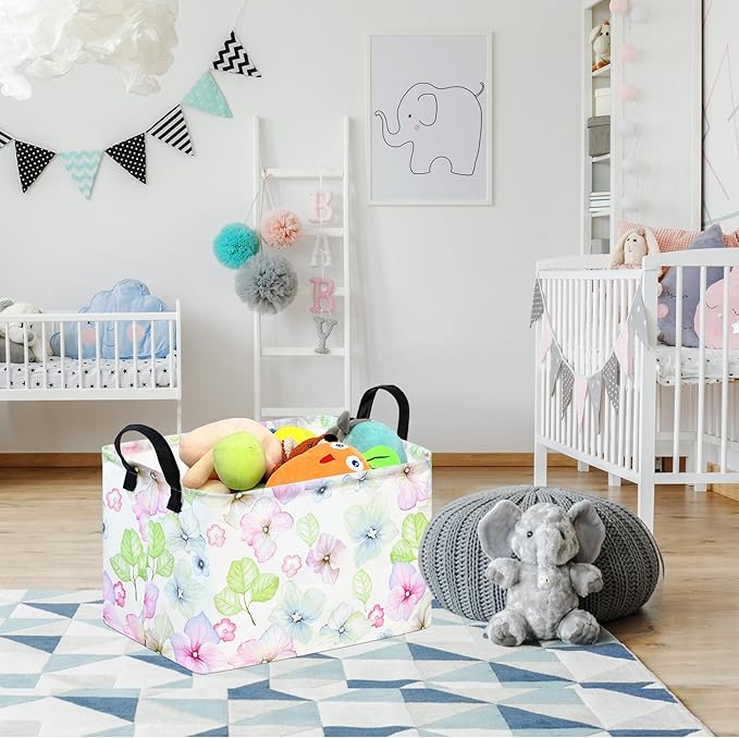 ACMUUNI Rectangle Gift Shelf Nursery Storage Basket Laundry Hamper Storage Box and Bins for Home Clothes with Handles
