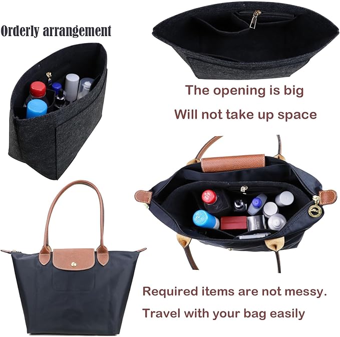 Lckaey Purse Organizer Insert for Pliage Neo(Large) Handbags Insert Organizer1012grey-L