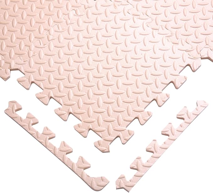 Coolcandy Baby Foam Play Mat 16Pcs with Edge Strips, 4 Colors Interlocking Floor Tiles, 0.4″ Thickened Non-Slip Puzzle Floor Mat for Infants Toddlers Playroom & Daycare