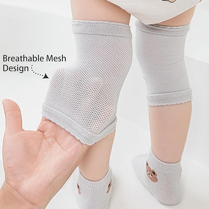 TFTSR Baby Knee Pads for Crawling (3 Pairs) and Baby Socks for Walking (3 Pairs), Walking Protector for Toddler Kid Girls Boy