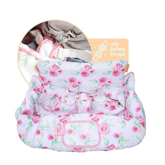Binxy Baby 2-in-1 Cushy High Chair Cover and Shopping Cart Cover for Baby, Comfortable Cover for Grocery Cart, Universal Fit Cart Cover for Babies, Includes Storage Pouch - Full Bloom