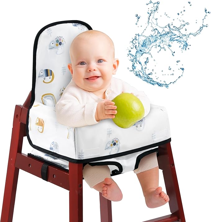 BALAPET Resuable 100% Waterproof High Chair Cover with Back Support for Restaurant, Baby Chair Protector Cover for Wooden or Restaurant High Chair, Protect Against Messy Meals and Dirty
