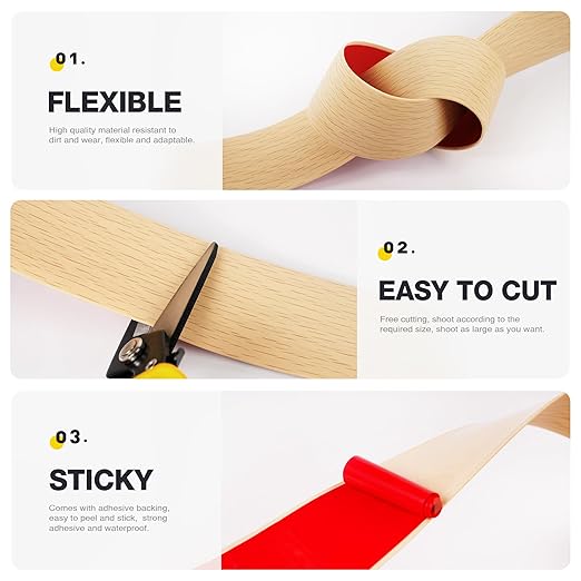 Bnell Floor Transition Strip Floor Cover Strips Self Adhesive Flooring Transitions Laminate Floor Strip Vinyl Floor Flat Divider Strip for for Joining Floor Gaps (10FT,2in, Maple Grain)