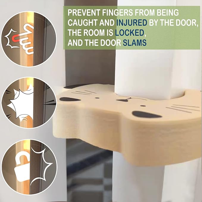 Giv Smil Finger Pinch Guard (Pack of 4) - Slamming Door - Prevent Finger Pinch lnjuries - Protect Child Fingers with Soft Foam Guard - Baby Proof Door Slam Stopper