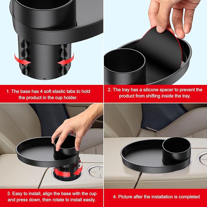 Keenso Car Seat Snack Tray,Portable Travel Rotating Cup Holder Plate for Car Seats, Booster,Stroller (#11)