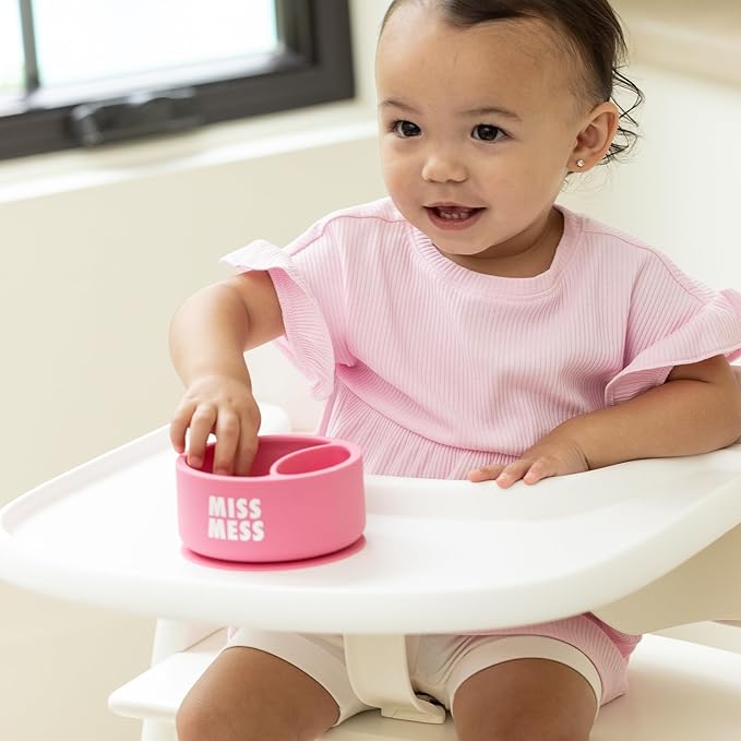 Silicone Suction Bowl for Toddlers and Babies by Bella Tunno, Food Grade BPA Free Silicone, Non Slip Suction Base, Microwave & Dishwasher Safe, Ideal Baby-Led Weaning & Self Feeding Bowl, Miss Mess