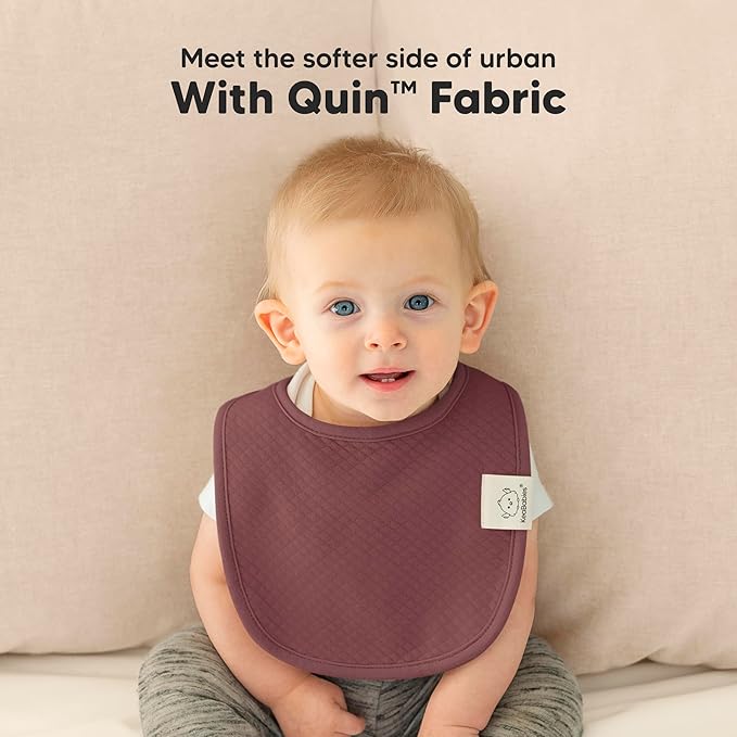 KeaBabies 8-Pack Organic Baby Bibs for Girls, Boys - Quilted Cotton Cloth Baby Drool Bibs for Drooling and Teething Toddler, Newborn, Infant, Soft & Super Absorbent (Moor)