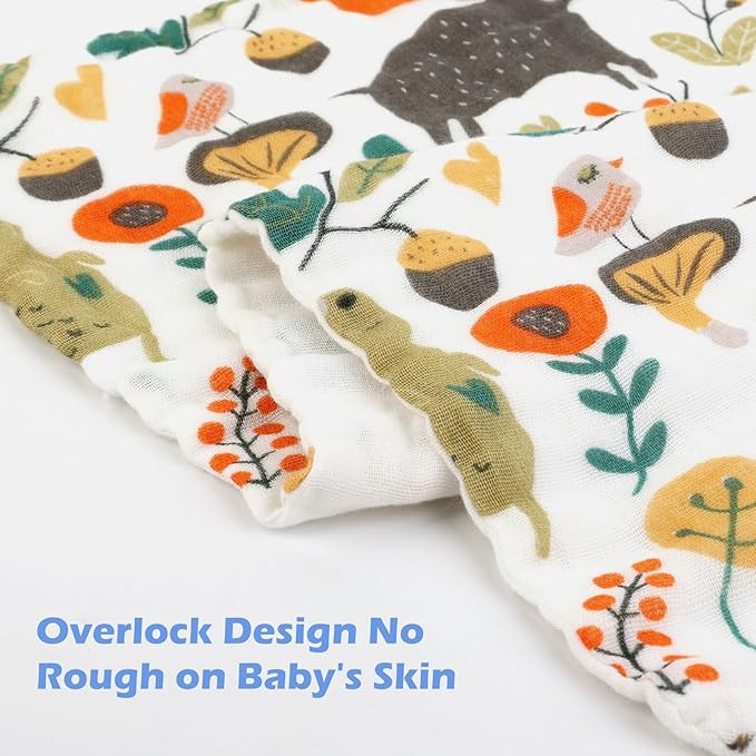 Maliton Muslin Burp Cloths for Baby Girl 6 Pack Large 20''x10'' 100% Cotton Burp Rags Absorbent and Soft 6 Layers Muslin Cloth Baby Boy Newborn Essentials Must Haves(Fairy Tale, Pack of 6)