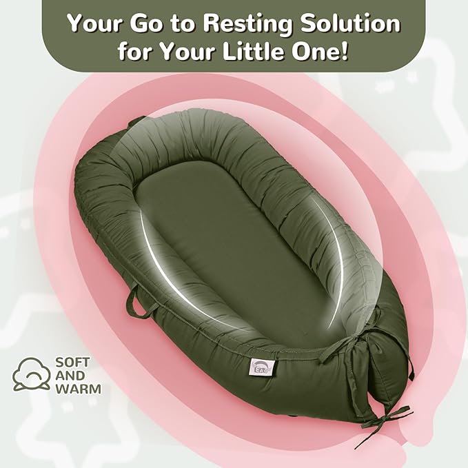 EAQ Baby Lounger, Infant Lounger for Newborn,Portable Baby Nest Cover Breathable & Soft, Newborn Essentials