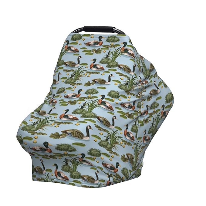 Duck Car Seat Canopy, Baby Breastfeeding Cover, Multi Use Baby Stroller and Carseat Cover, Boys and Girls Shower Gifts