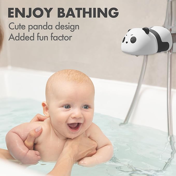 Baby Bathtub Faucet Cover, Bathtub Spout Cover Safety Guard for Kids, Shower Protector Toddler Bathroom Accessories Universal Fit, Cute and Soft Panda Faucet Covers for Bath Fun