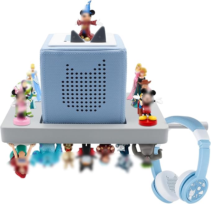 Sun3drucker Floating Shelf for Toniebox 2 and Toniebox 1, Tonies Storage Figures Characters - Wall Mounted Shelf Comaptible with Toniebox Set, Tonie Box Organizer Holder for Children's Room