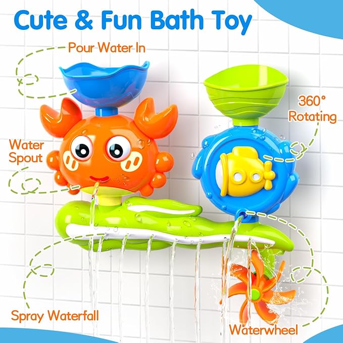 Crab Bath Toys for Kids Ages 1-3 Toddlers 2-4, Bathtub Toys for Babies, Water Shower Tub Toys for Boys Girls Infant Gifts Presents