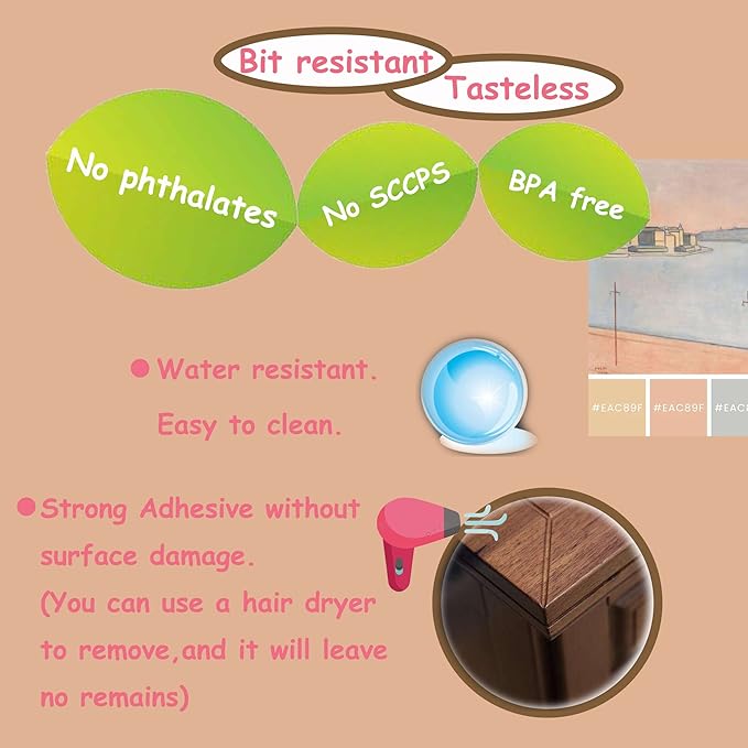 saicheek 12Pcs Small(Length: 1.4inch) Silicone Corner Protector Baby Proofing,Table Corner Protectors for Baby,Strong Adhesive T Shaped Baby Head Protector Table Corner Protectors for Furniture (12)