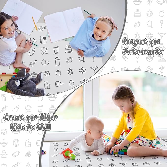 40 Pcs 28" x 47" Disposable Splat Mat for Under High Chair Baby Floor Mats Waterproof Splash Biodegradable Multipurpose for Baby Activity LED Weaning Supplies Home (Food)