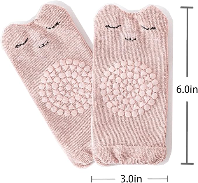 TFTSR Baby Knee Pads for Crawling (3 Pairs) and Baby Socks for Walking (3 Pairs), Walking Protector for Toddler Kid Girls Boy