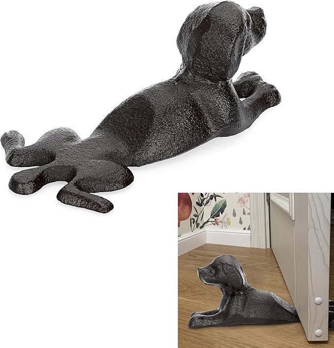 Sumnacon Cast Iron Door Stop - Heavy Duty Rustic Door Stopper Avoid Drilling Hole, Vintage Metal Door Wedge on Floor Surface for Home Office Commercial Industrial Dachshund