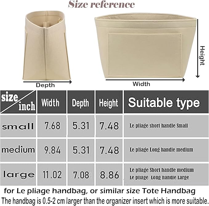 Lckaey bag Organizer Insert for le pliage organizer insert Handbags Organizer1012khaki-M