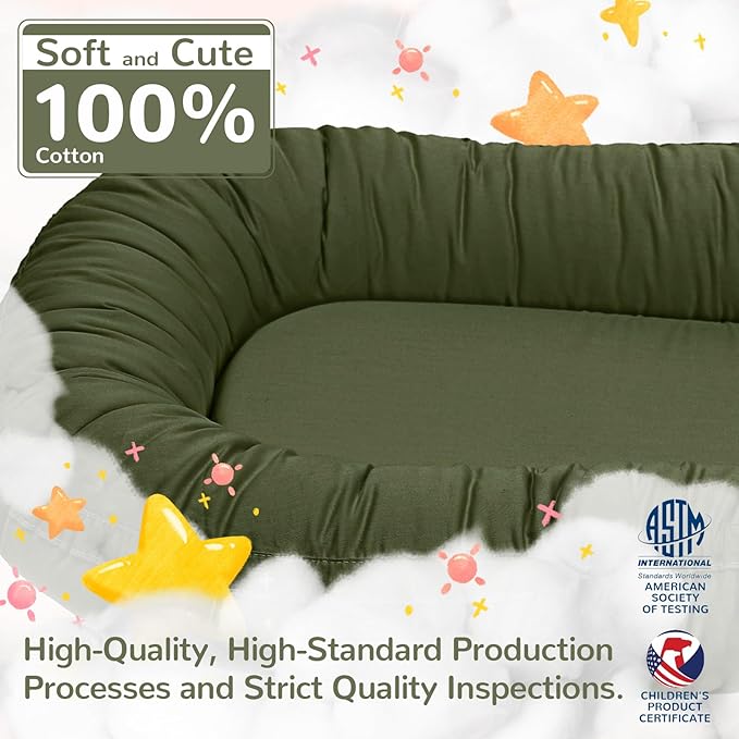 EAQ Baby Lounger, Infant Lounger for Newborn,Portable Baby Nest Cover Breathable & Soft, Newborn Essentials