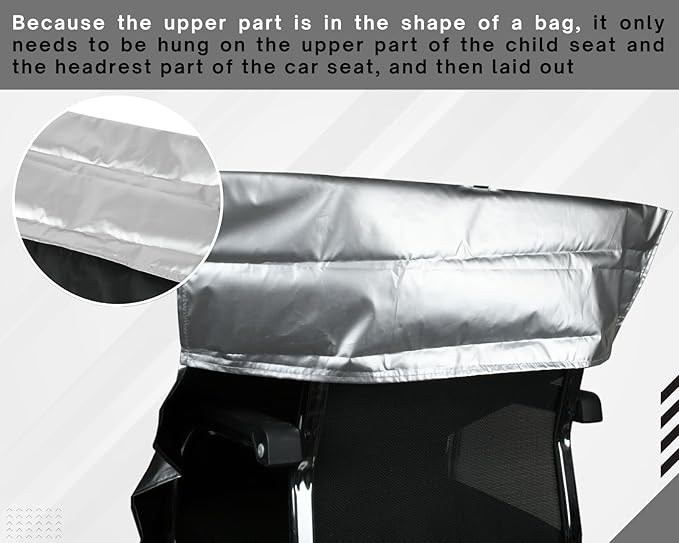 DS. DISTINCTIVE STYLE Baby Car Seat Cover Cooling Pad Sun Shade Infant Car Seat Cooler Protector Keeps Toddler Seat Cool Travel Accessories Silver