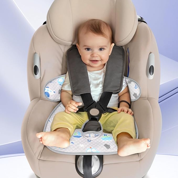 INFANZIA Dry Seat,Car Seat Protector Waterproof Carseat Liner Potty Training Toddlers, Baby and Infants, Piddle Pad for Carseats Strollers (Gray Plane Car, 2 Packs