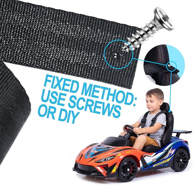 Portable Adjustable Seat Belt for Kids Ride on Power Wheels Toy Car,Baby Stroller Straps Harness Compatible with Wooden High Chair& Toddler Golf Cart (3P)