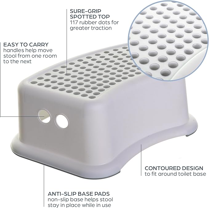 Dreambaby Step Stool for Kids - Non-Slip Base and Contoured Design for Toilet Potty Training and Sink Use