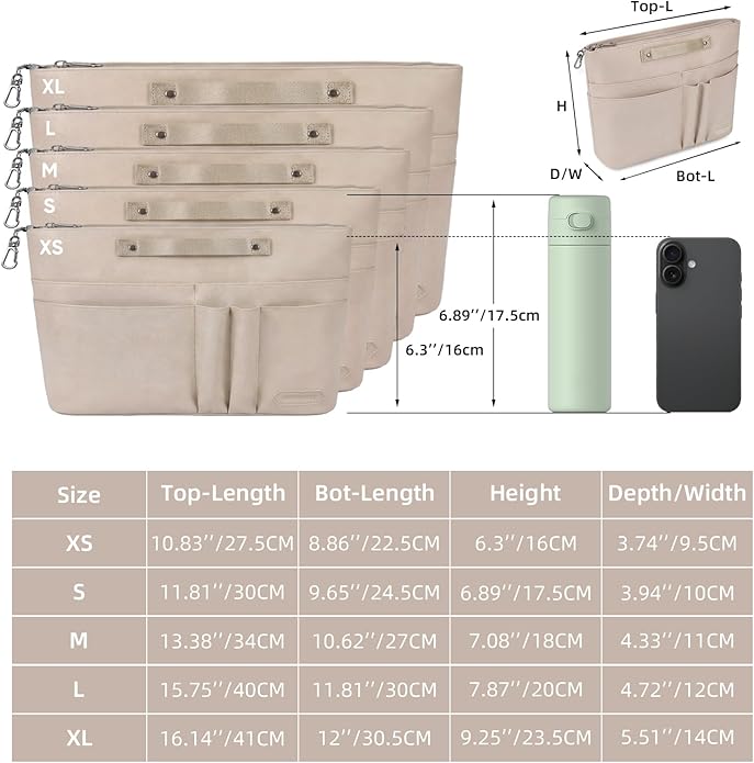 VANCORE Purse Organizer Insert for Handbags,Tote Bag Organizer Insert with Zipper Bag,Premium Handbag Organizer Inside Liner for Women