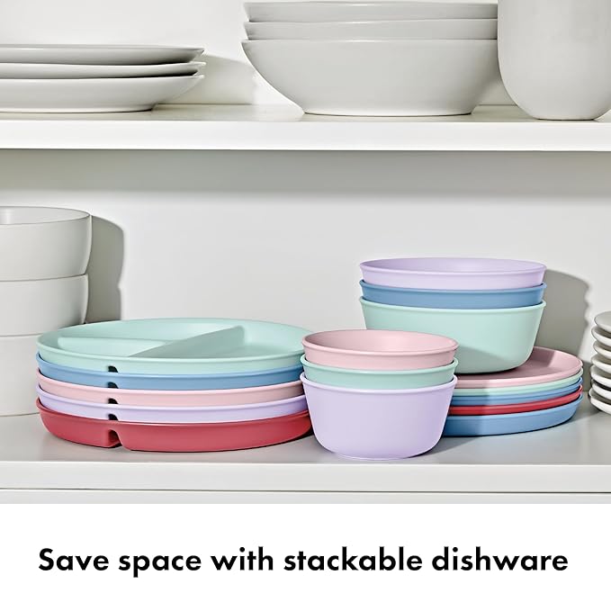 OXO Tot Stackable Divided Plates Set - 3pk - Dark