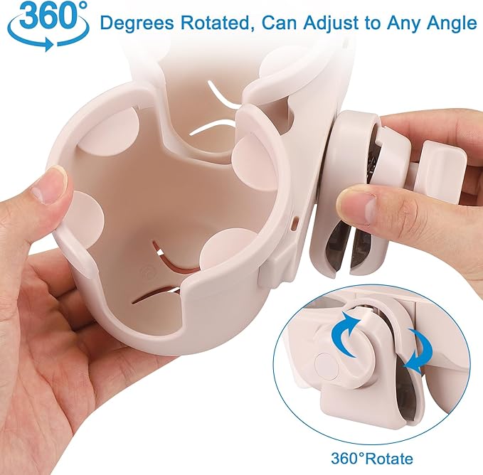 Accmor Stroller Cup Holder with Phone Holder, Bike Cup Holder, Universal Cup Holder for Uppababy Nuna Doona Strollers, 2-in-1 Cup Phone Holder for Stroller, Bike, Wheelchair, Walker, Scooter