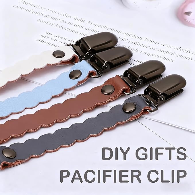 25 PCS 1" Suspender Clips Metal Pacifier Clip Holder for Pacifiers DIY Baby Girl Toy Bibs Garter Making Supplies (Gunmetal, Bulk)