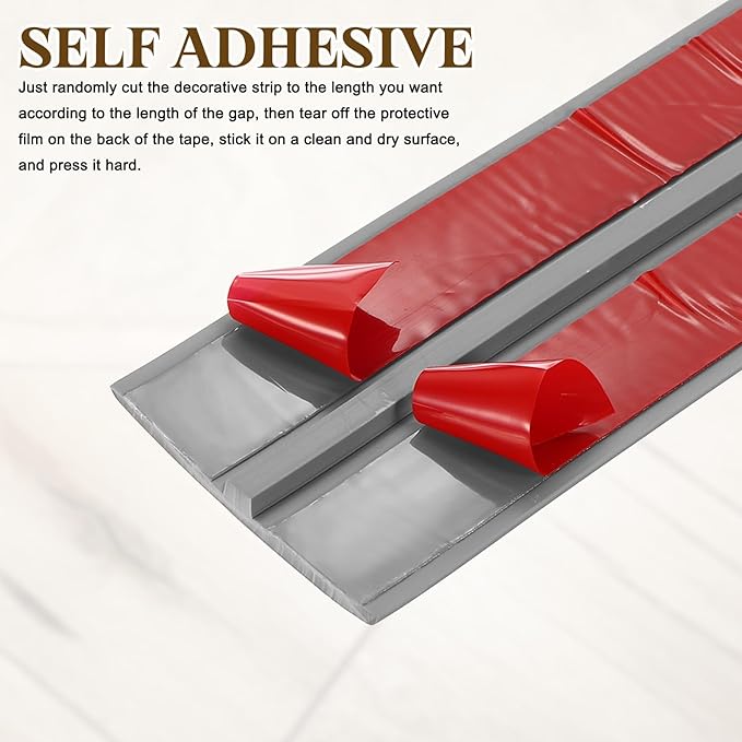 uxcell T-Molding Transition Strips, 6.56 ft x 1.97" (L x W) PVC Floor Flat Divider Strip Self Adhesive Vinyl Flooring Edging Trim for Joining Floor Gaps Doorways, Gray