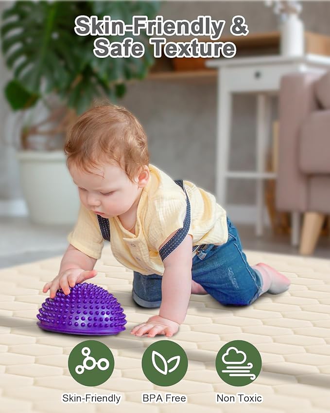 TINYHARBO Premium Foam Baby Play Mat 71" x 59" with Removable Cover, Extra Thick Padding Playpen Mat, Non-Slip Floor Mat, Stylish & Easy to Clean for Crawling Baby, Infants & Toddlers, Beige