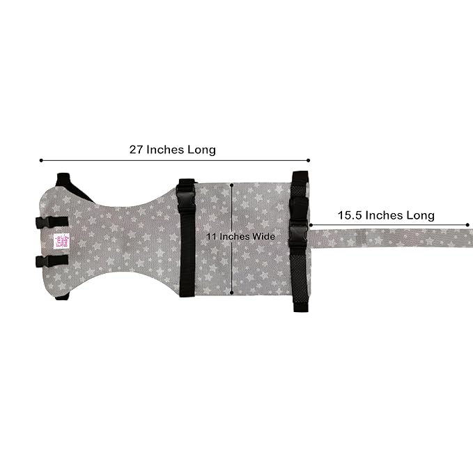 Portable Baby Chair Strap – Travel Dining Seat Cover for Babies & Toddlers | Portable Baby Chair for Travel | Compact, Foldable Baby Seat Cover – Grey Star